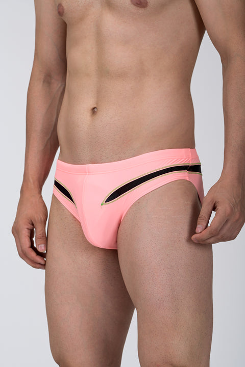 Panteazy Menswear Front Cutout Design with Mesh Details Low waist Nylon Spandex Frenchie Briefs