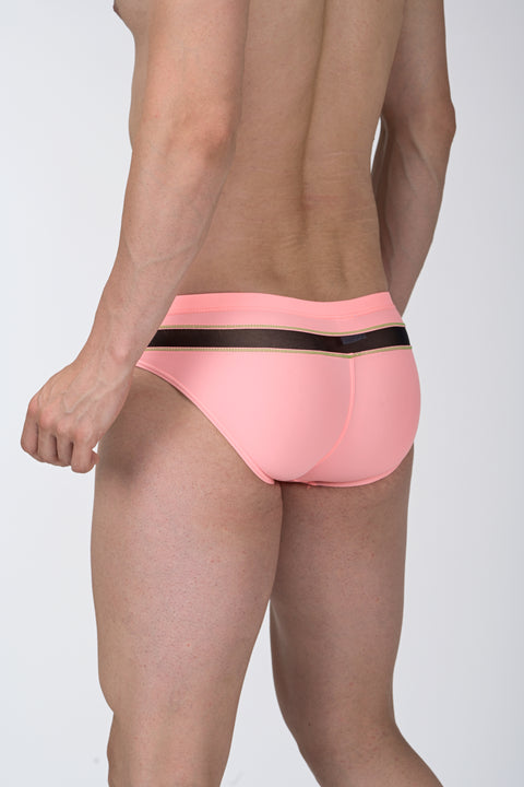 Panteazy Menswear Front Cutout Design with Mesh Details Low waist Nylon Spandex Frenchie Briefs