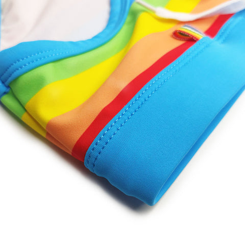 Panteazy's Rainbow Stripe Swimwear Brief Men underwear thongs Frenchie Anti Bacterial, Colour Fresh, Moisture Wicking