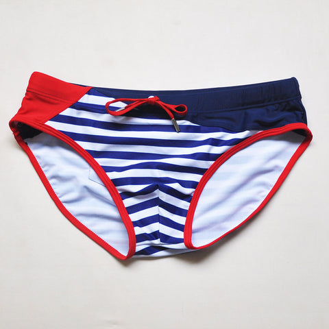 Panteazy's Stripe Design Swimwear Brief Men underwear thongs Frenchie Anti Bacterial, Color Fresh, Moisture Wicking