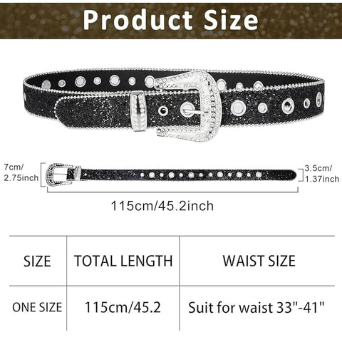 High Fashion Premium Women Belts for Club and Party Dresses (Wide Buckle Black- ZPE0133)