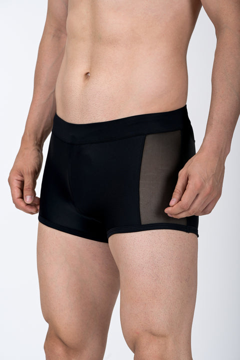 Panteazy's Menswear Side See Through Mesh Detail Stretchable Short Length Brief