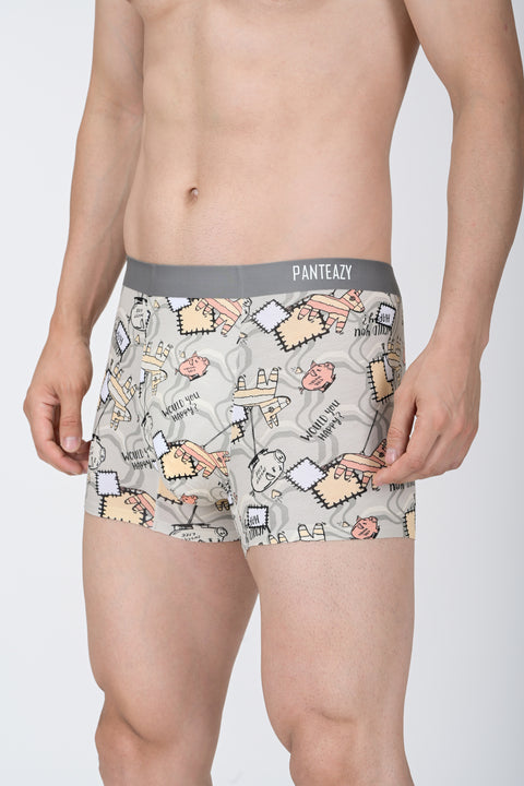 Panteazy's Menswear Basic Printed underwear with Bonded details