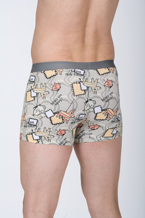 Panteazy's Menswear Basic Printed underwear with Bonded details