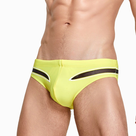 Panteazy Menswear Front Cutout Design with Mesh Details Low waist Nylon Spandex Frenchie Briefs