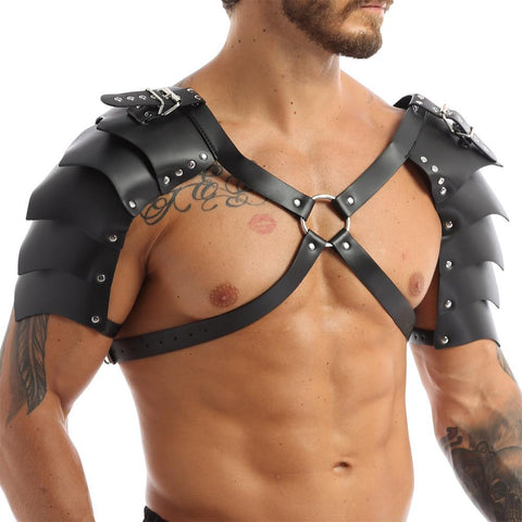 Panteazy Black Gay Sexy Shoulder Girdle Belt Fetish Men Leather Body Cage Chest Harness Strap Belt Puppy Gay Lingerie