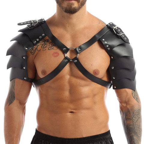 Panteazy Black Gay Sexy Shoulder Girdle Belt Fetish Men Leather Body Cage Chest Harness Strap Belt Puppy Gay Lingerie