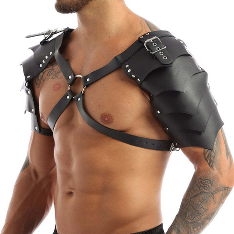 Panteazy Black Gay Sexy Shoulder Girdle Belt Fetish Men Leather Body Cage Chest Harness Strap Belt Puppy Gay Lingerie