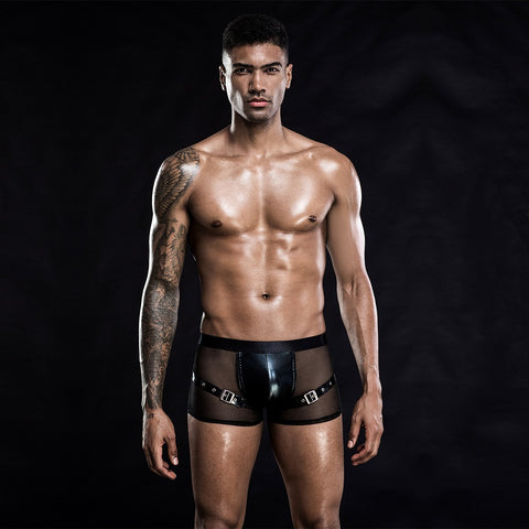 Panteazy's Transparent Black Strap Stylish Menswear Partywear Brief Bo