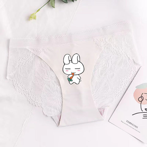 (*Choose Men & Women sizes SEPERATELY- WEBSITE's PRICE IS NOT OF A PAIR) Gift for Girlfriend & BoyfriendPanteazy's White Printed Couple Lingerie Soft Silky Handfeel- Brief & Panty.