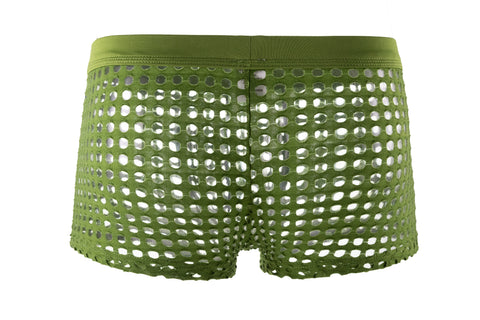 Panteazy's Men's Self Fabric Cut Mesh Hole See through Brief Underwear