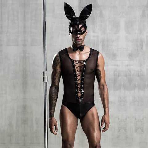 Panteazy's Men's Halloween Party Bunny Costume